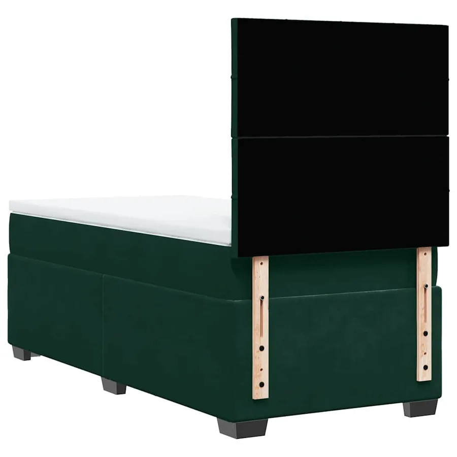 Sommier à lattes de lit avec matelas Vert foncé 100x200 cm - 10