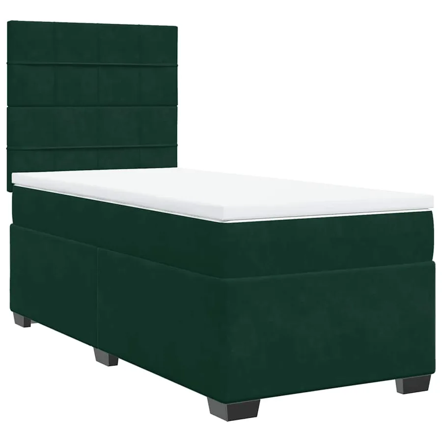 Sommier à lattes de lit avec matelas Vert foncé 100x200 cm - 2