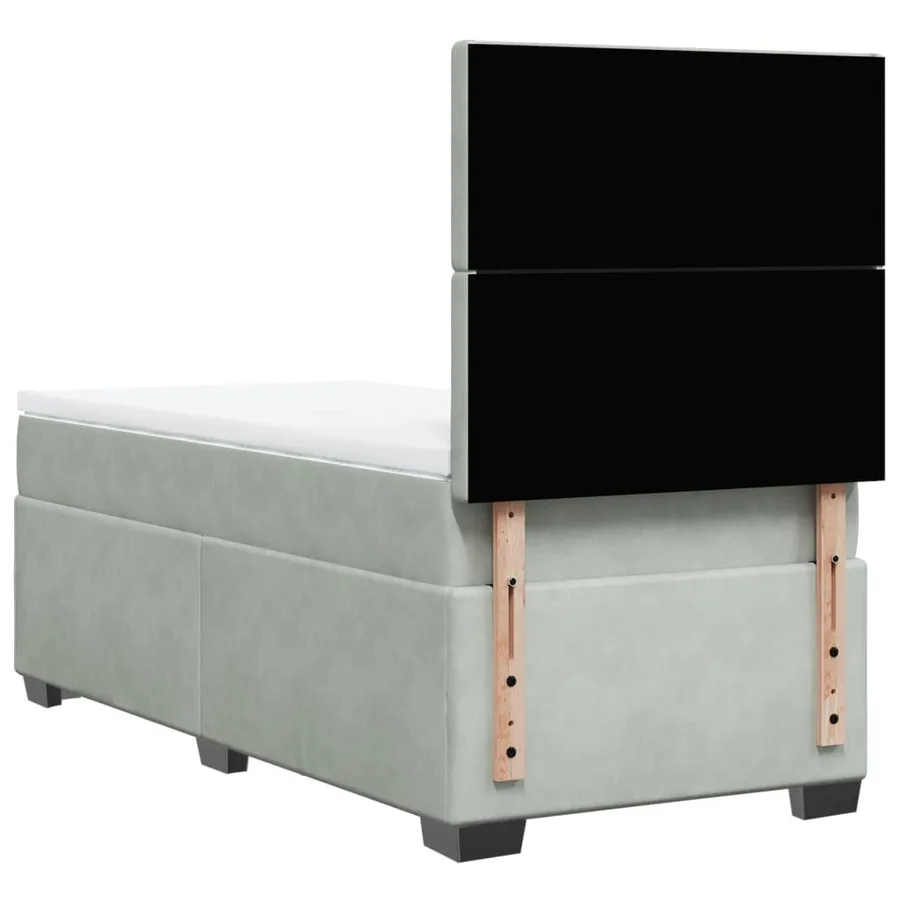 Sommier à lattes de lit et matelas Gris clair 100x200cm Velours - 10