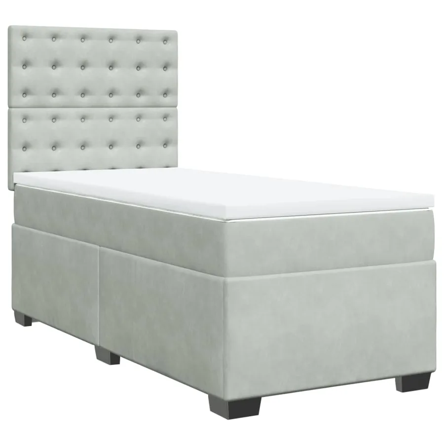 Sommier à lattes de lit et matelas Gris clair 100x200cm Velours - 2