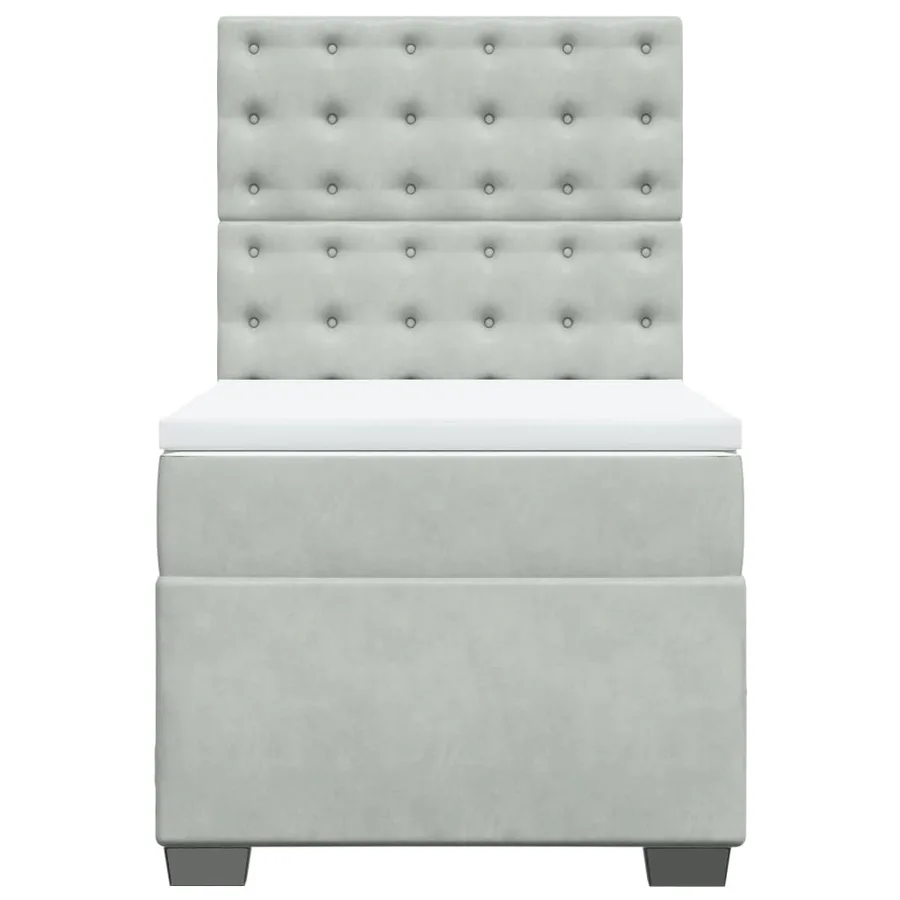 Sommier à lattes de lit et matelas Gris clair 100x200cm Velours - 4