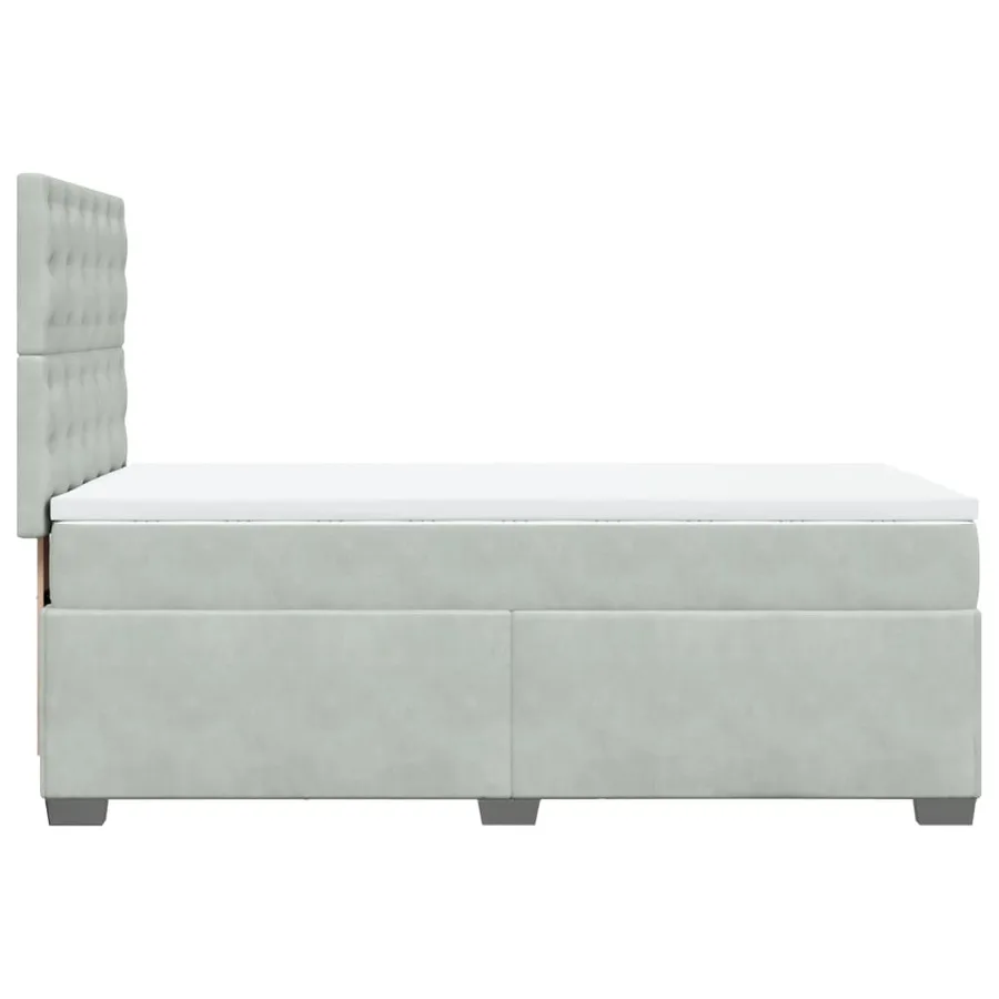 Sommier à lattes de lit et matelas Gris clair 100x200cm Velours - 9