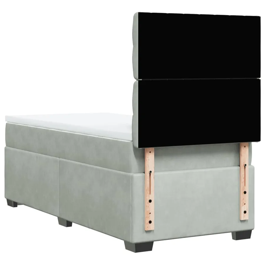 Sommier à lattes de lit et matelas Gris clair 100x200cm Velours - 12