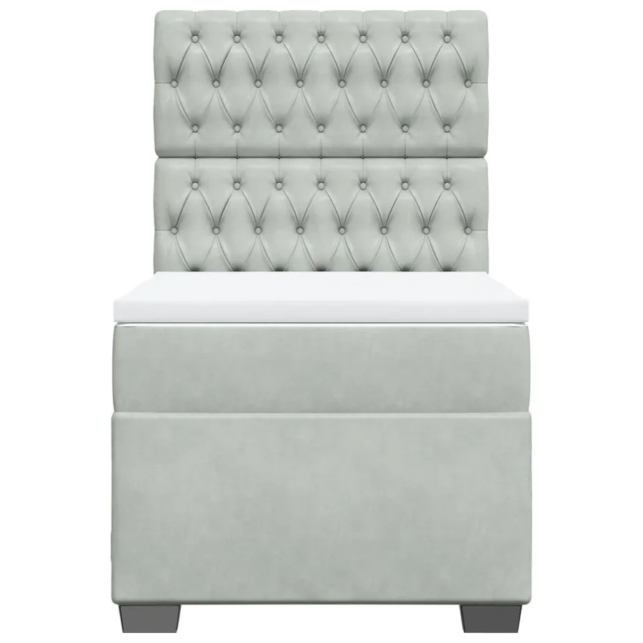 Sommier à lattes de lit et matelas Gris clair 100x200cm Velours - 6