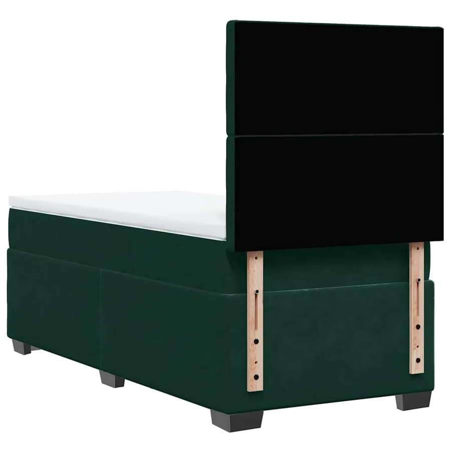 Sommier à lattes de lit avec matelas Vert foncé 100x200 cm - 13