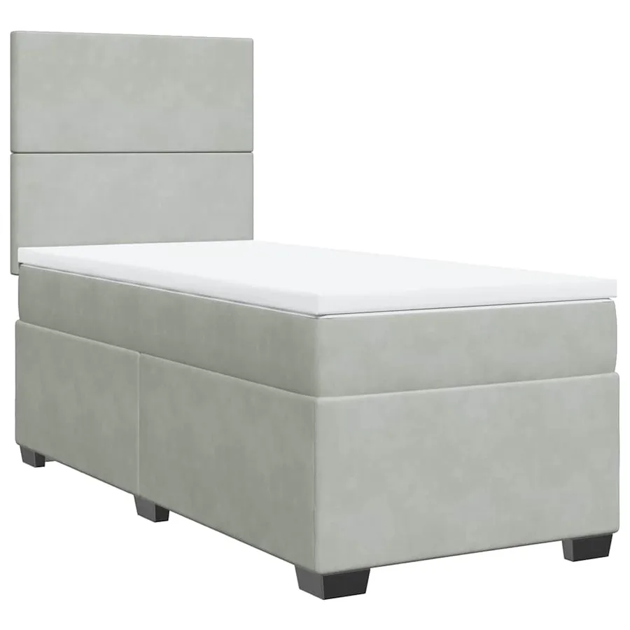 Sommier à lattes de lit et matelas Gris clair 100x200cm Velours - 6