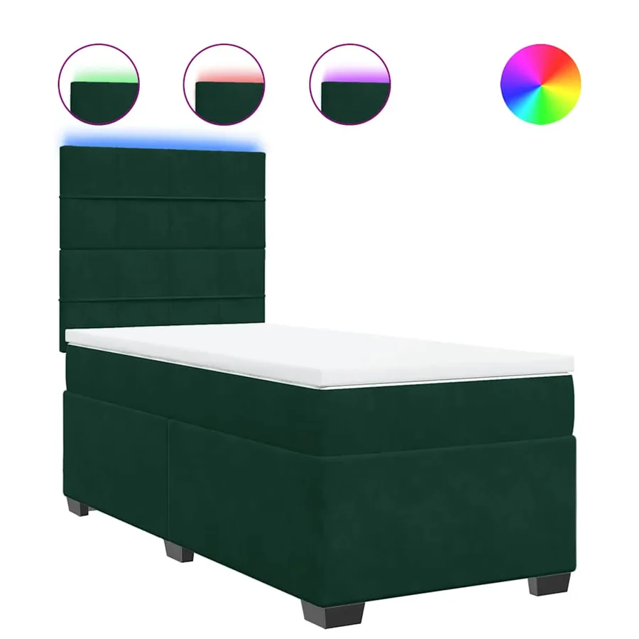 Sommier à lattes de lit avec matelas Vert foncé 100x200 cm - 2