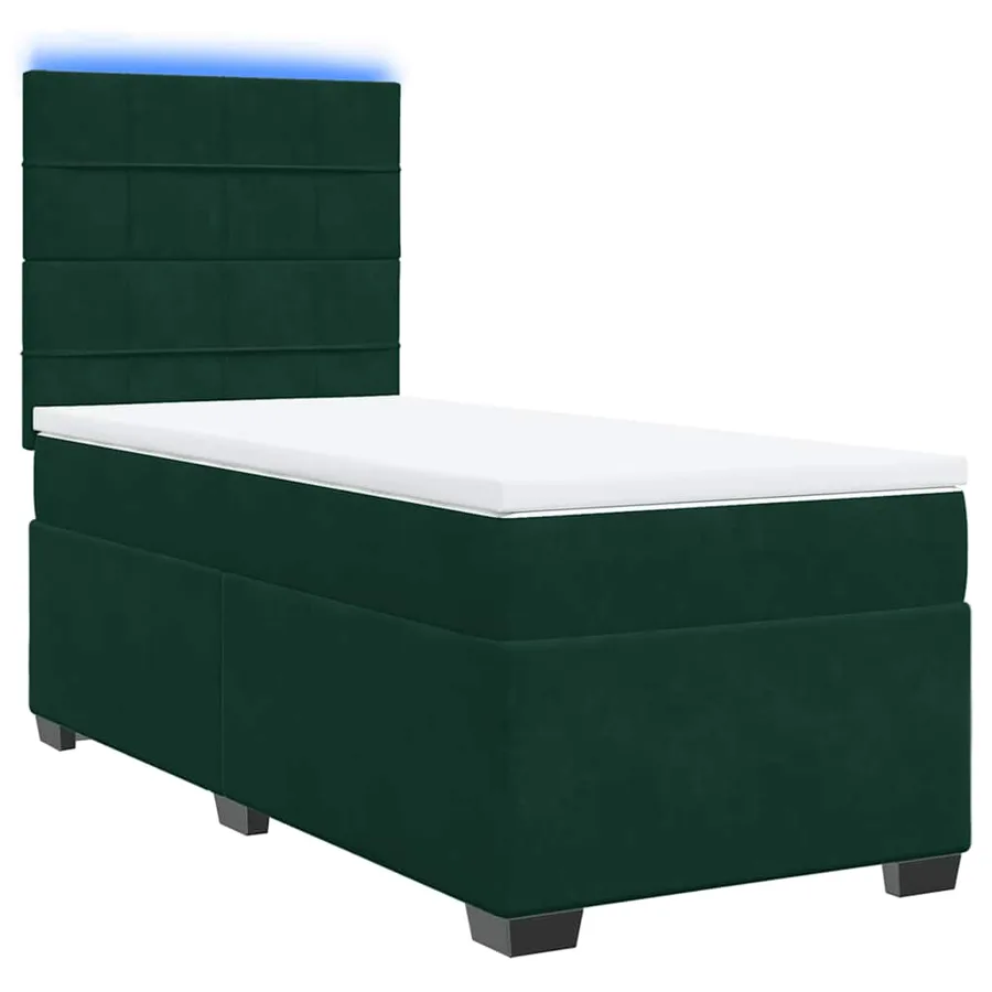 Sommier à lattes de lit avec matelas Vert foncé 100x200 cm - 3