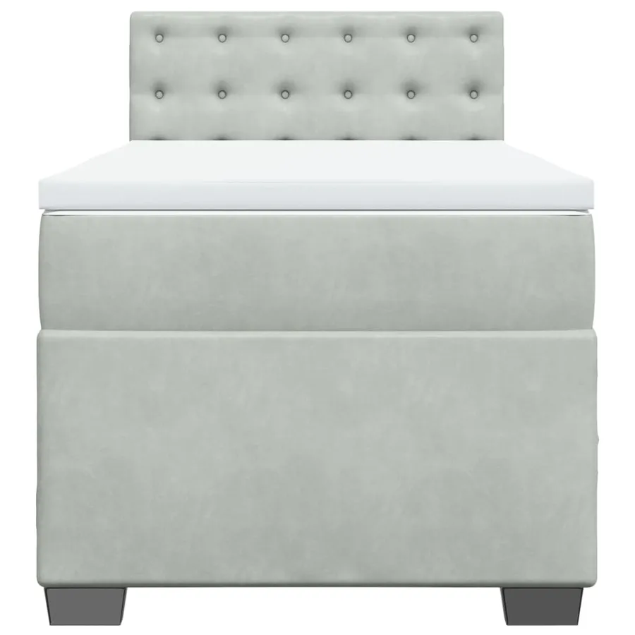 Sommier à lattes de lit et matelas Gris clair 100x200cm Velours - 6