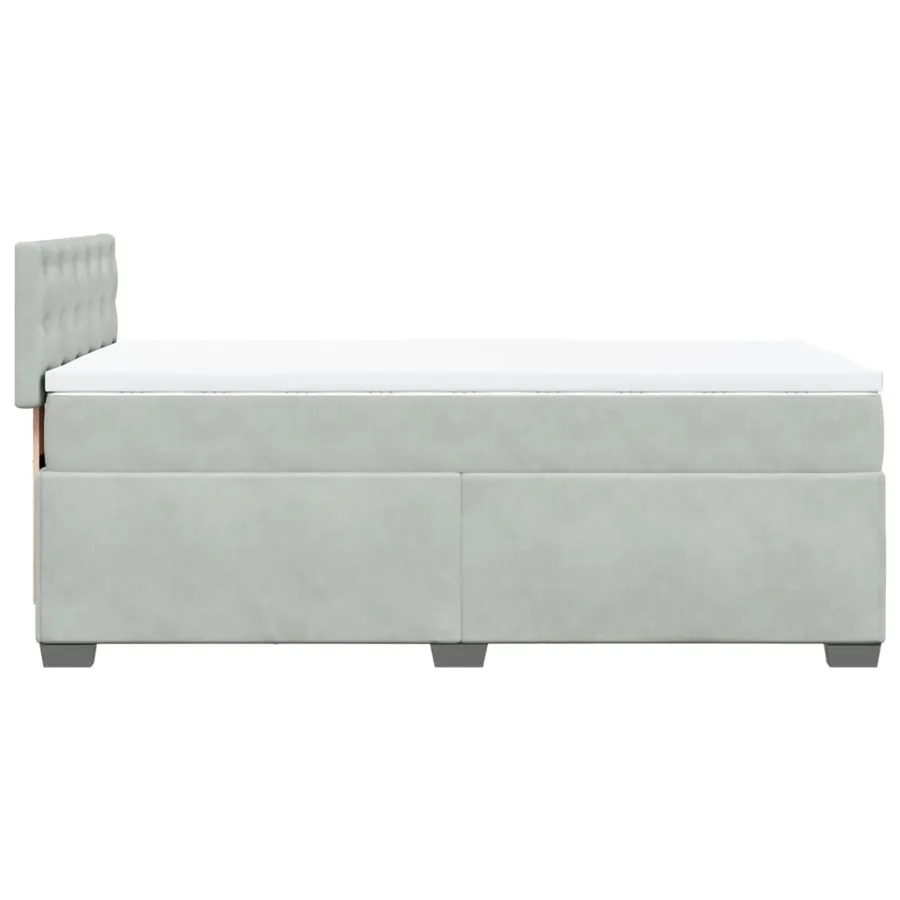 Sommier à lattes de lit et matelas Gris clair 100x200cm Velours - 7