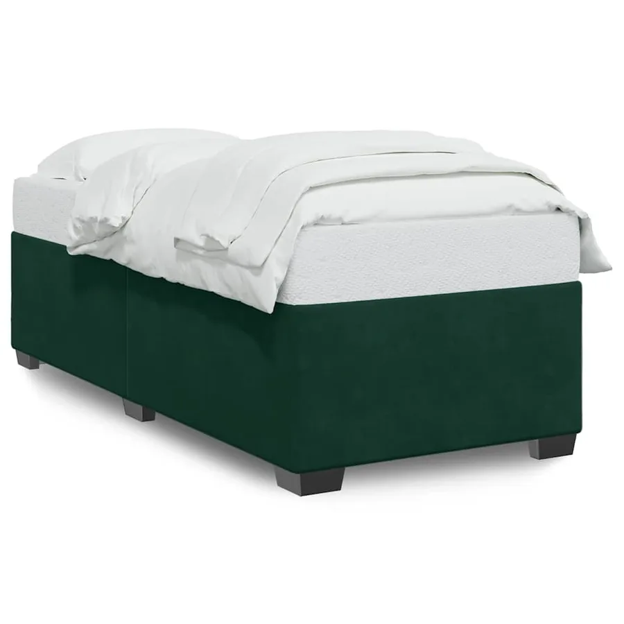 Cadre de lit sans matelas vert foncé 100x200 cm velours - 2