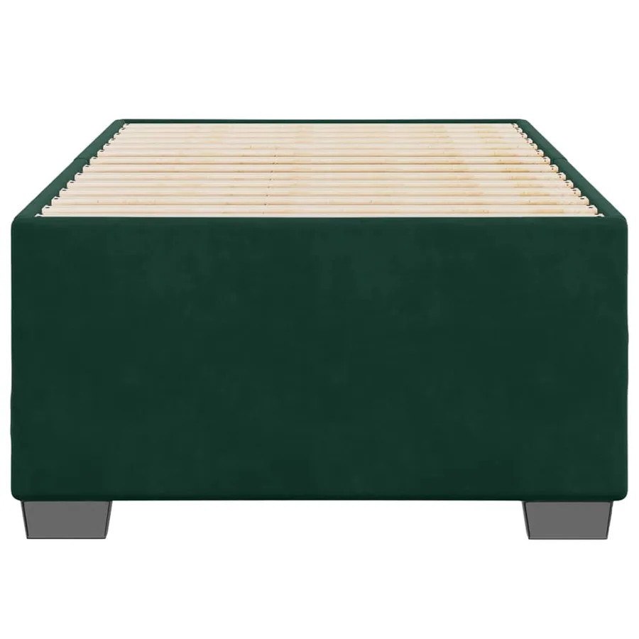 Cadre de lit sans matelas vert foncé 100x200 cm velours - 4