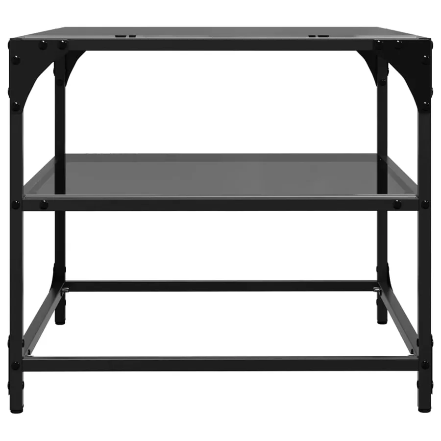 Tables basses avec dessus en verre noir 2 pcs 50x50x45 cm acier - 6