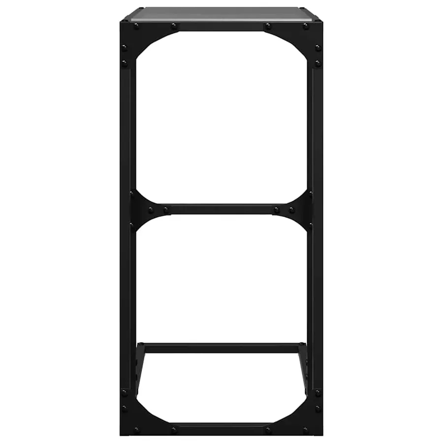 Table d'appoint avec verre noir 40x30x61,5 cm acier - 4