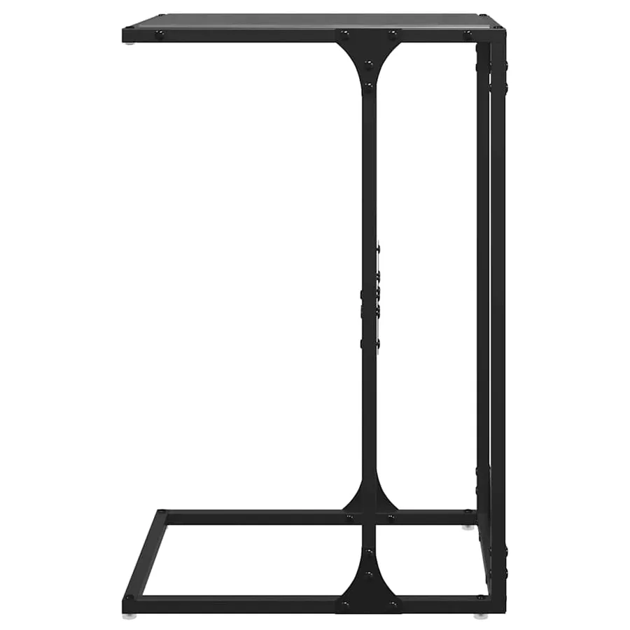 Table d'appoint avec verre noir 40x30x61,5 cm acier - 5