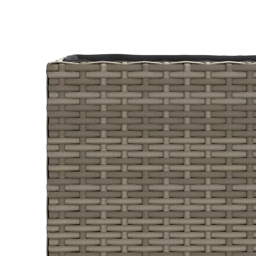 Jardinière avec 3 pots gris 105x30x32 cm résine tressée - 10