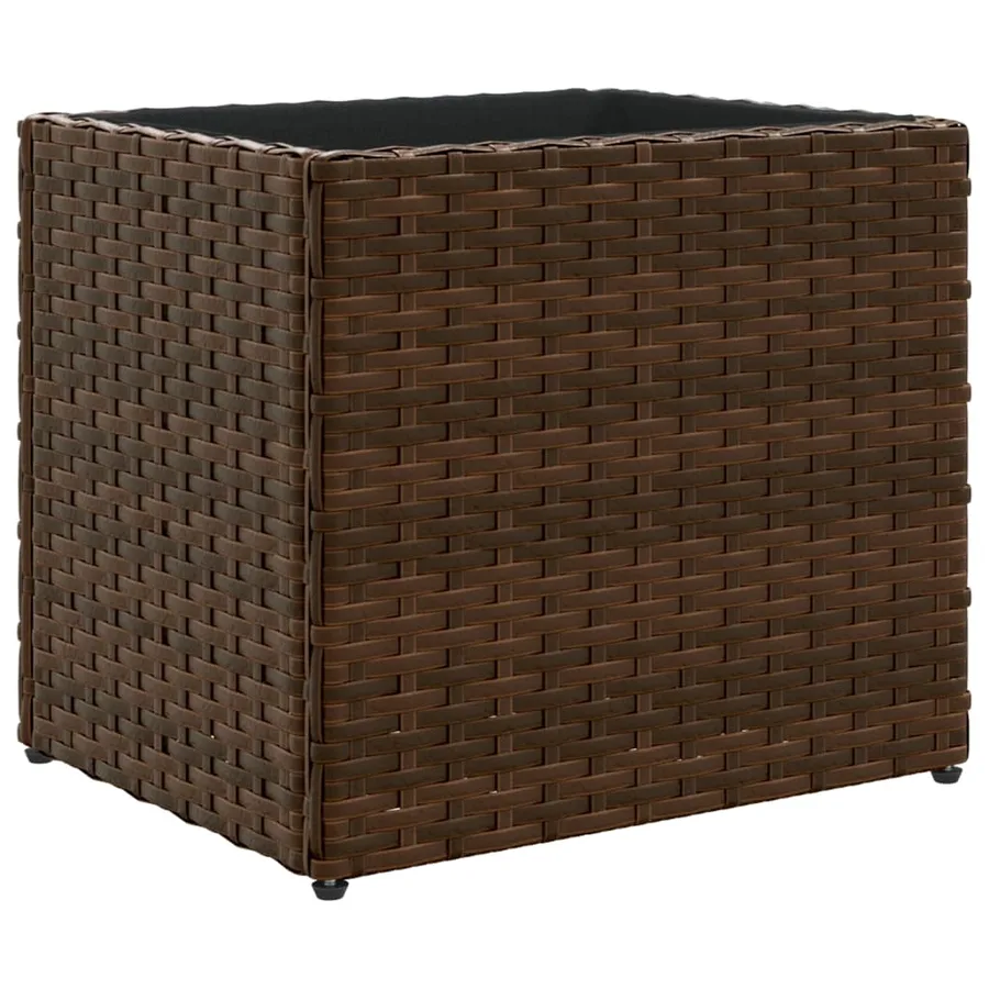 Jardinières 2 pcs marron 36x30x32 cm résine tressée - 5