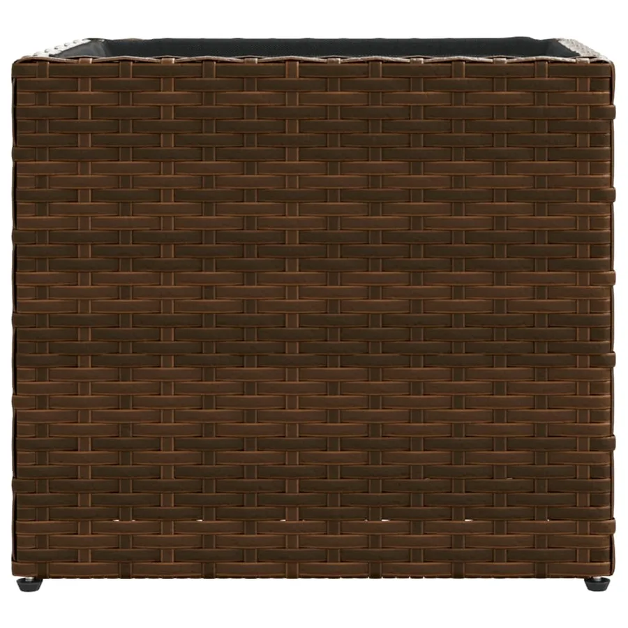 Jardinières 2 pcs marron 36x30x32 cm résine tressée - 6