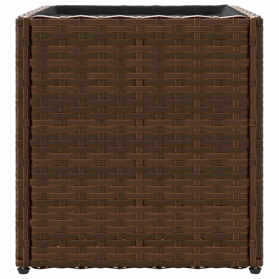 Jardinières 2 pcs marron 36x30x32 cm résine tressée - 7
