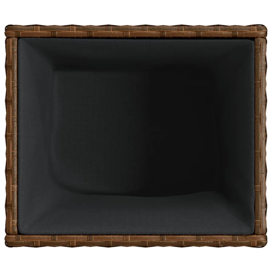 Jardinières 2 pcs marron 36x30x32 cm résine tressée - 9