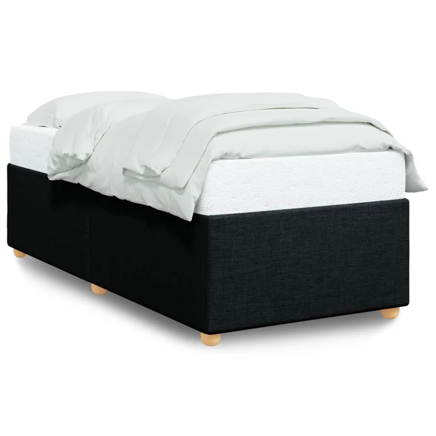 Cadre de lit sans matelas noir 80x200 cm tissu - 2