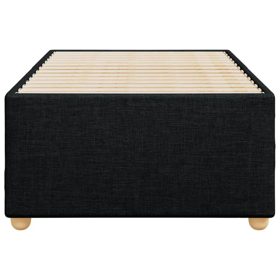 Cadre de lit sans matelas noir 80x200 cm tissu - 4