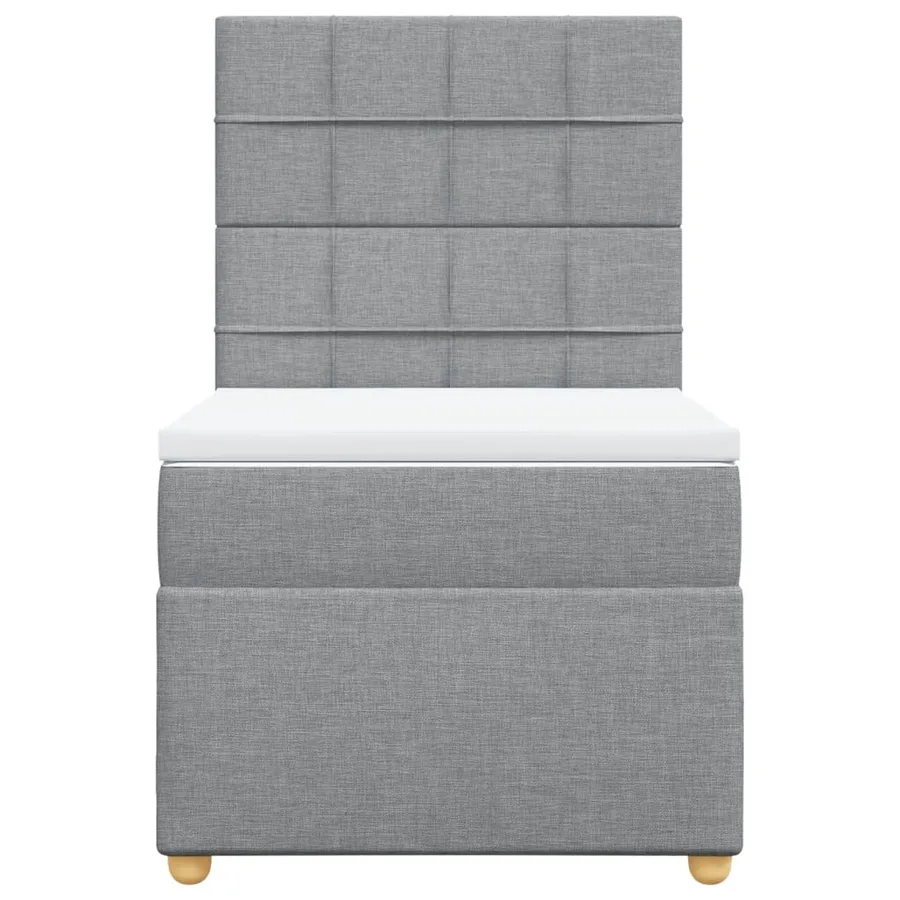 Sommier à lattes de lit avec matelas gris clair 80x200 cm tissu - 4