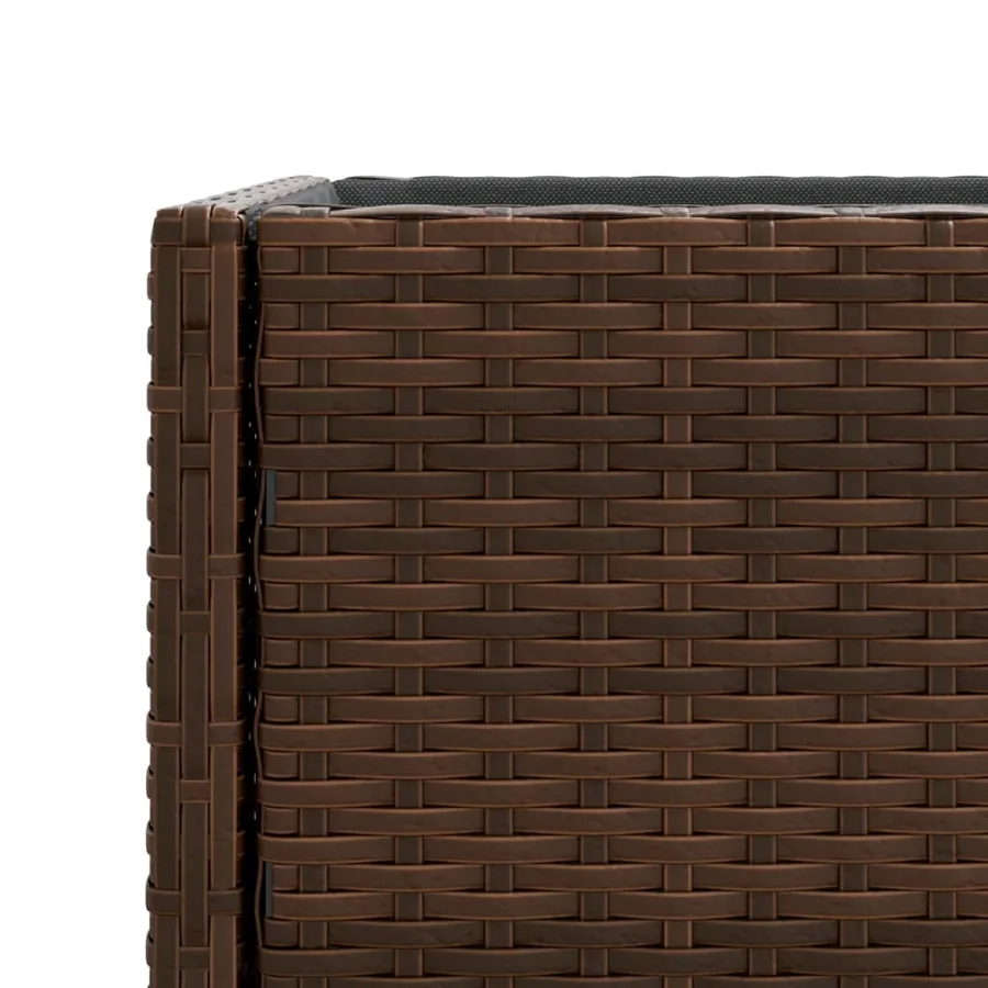 Jardinières avec étagère 2 pcs brun 70x28x70 cm résine tressée - 10