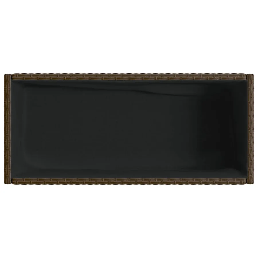 Jardinières avec étagère 2 pcs brun 70x28x70 cm résine tressée - 9