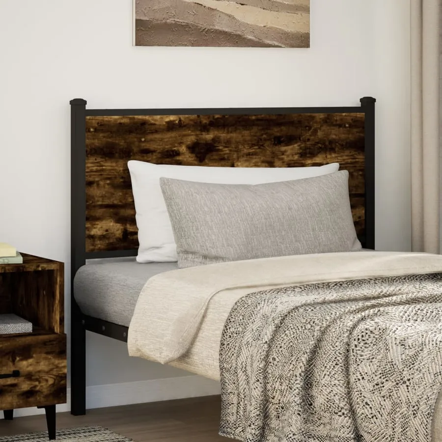Tête de lit de remplacement chêne fumé 107 cm bois d'ingénierie et acier - 2