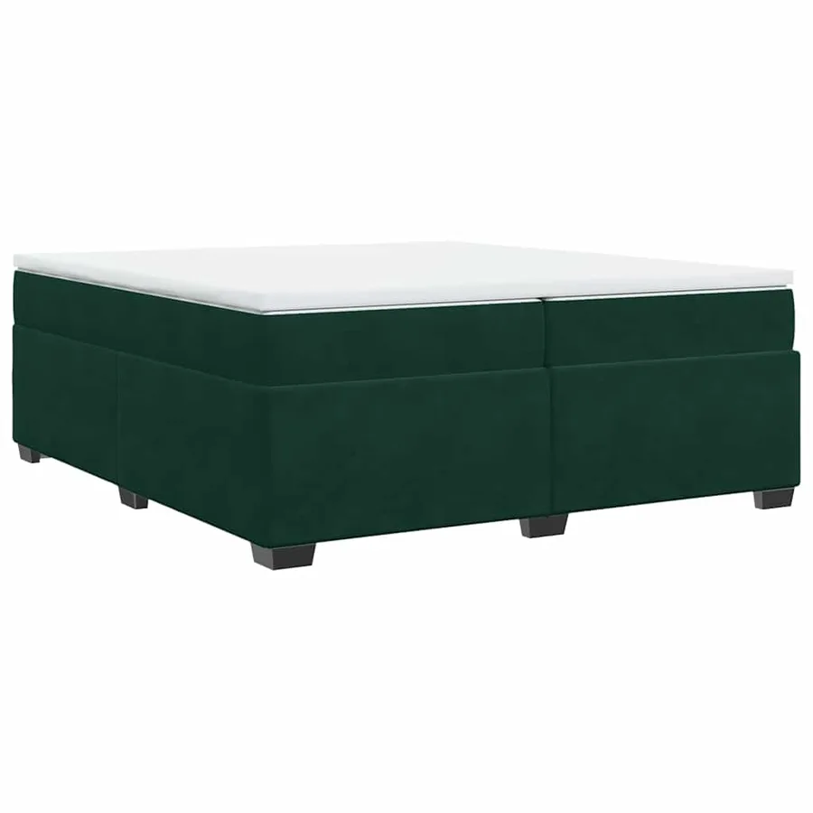 Sommier à lattes de lit et matelas Vert foncé 200x200cm Velours - 2