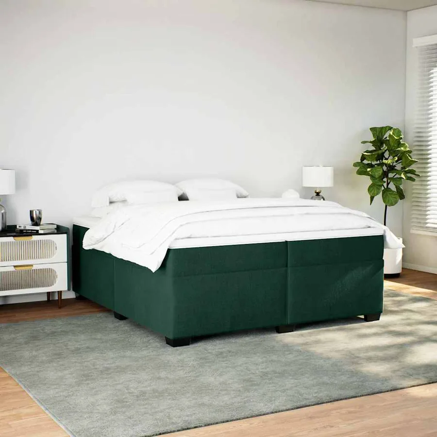 Sommier à lattes de lit et matelas Vert foncé 200x200cm Velours - 3