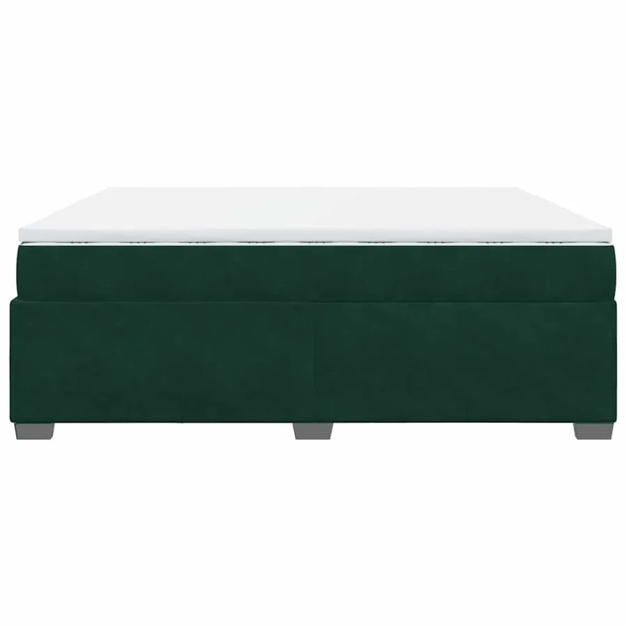 Sommier à lattes de lit et matelas Vert foncé 200x200cm Velours - 8