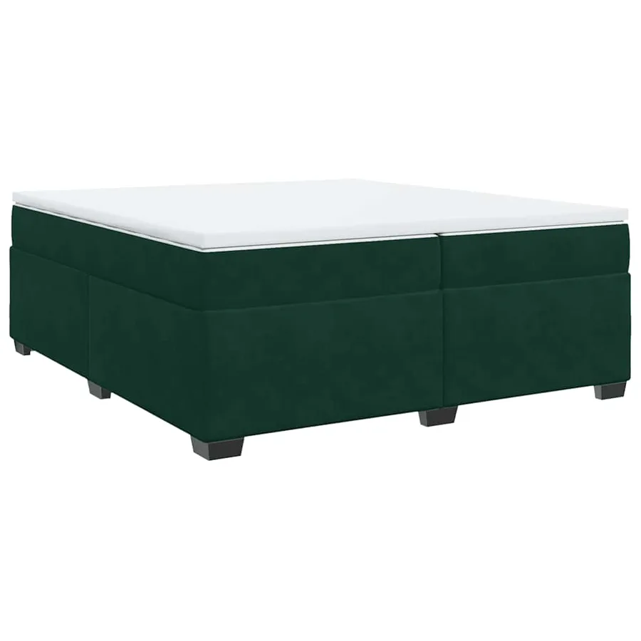Sommier à lattes de lit et matelas Vert foncé 200x200cm Velours - 9
