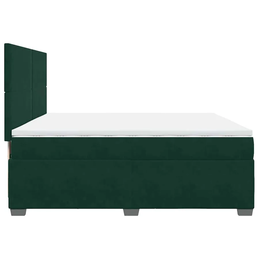 Sommier à lattes de lit et matelas Vert foncé 200x200cm Velours - 11