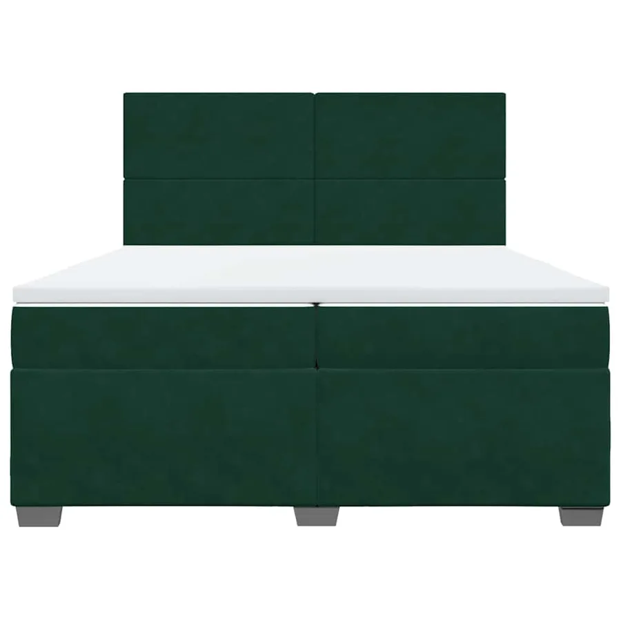 Sommier à lattes de lit et matelas Vert foncé 200x200cm Velours - 6