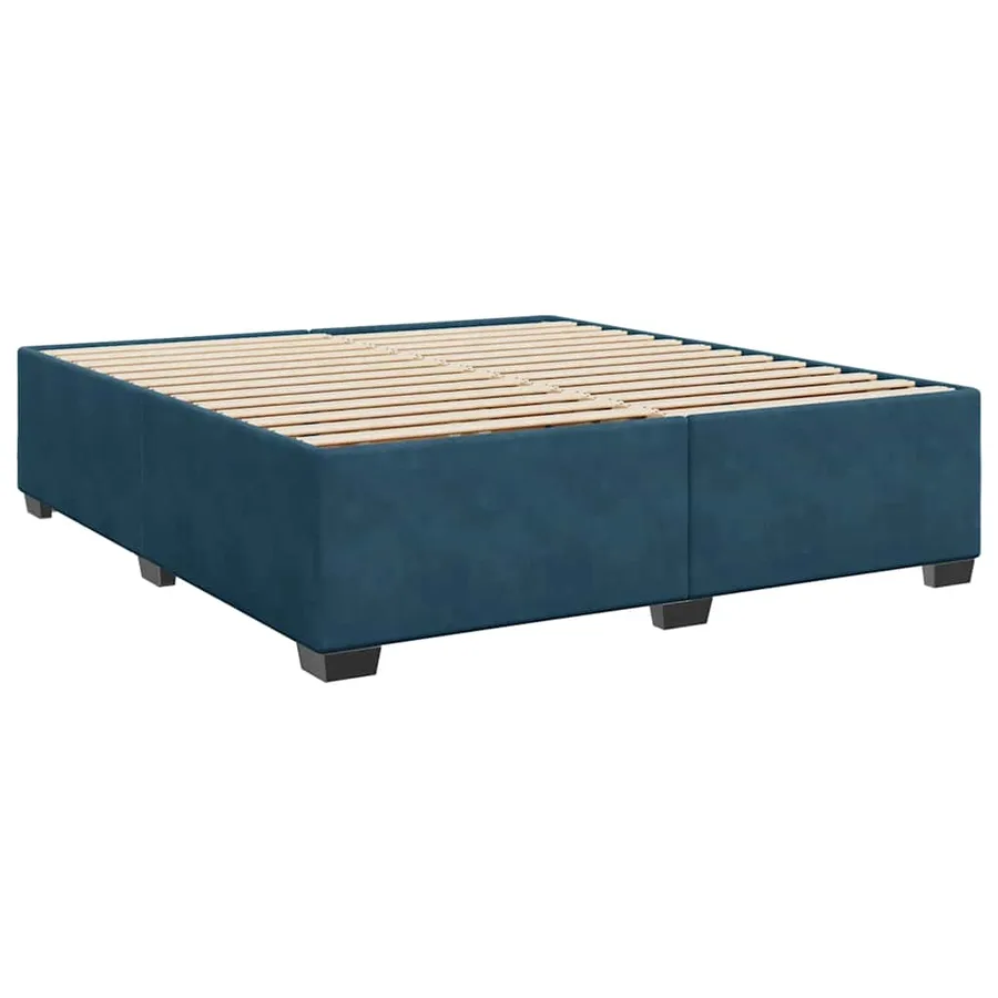 Sommier à lattes de lit et matelas Bleu 200x200 cm velours - 5