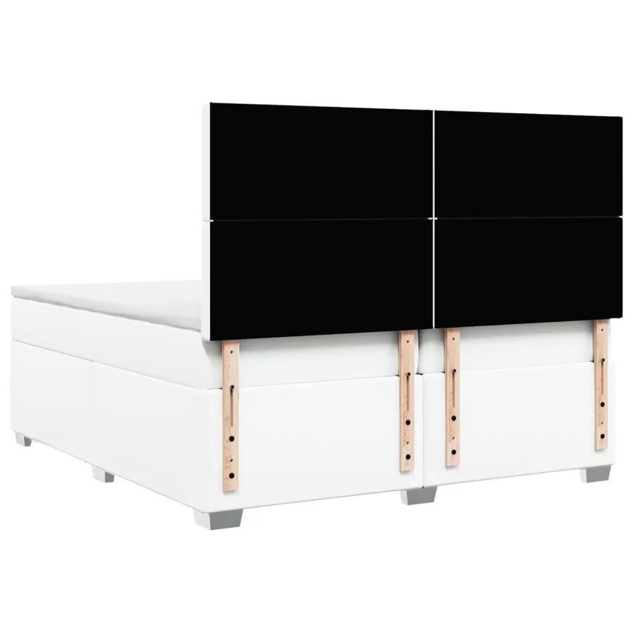 Sommier à lattes de lit avec matelas Blanc 200x200cm Similicuir - 10