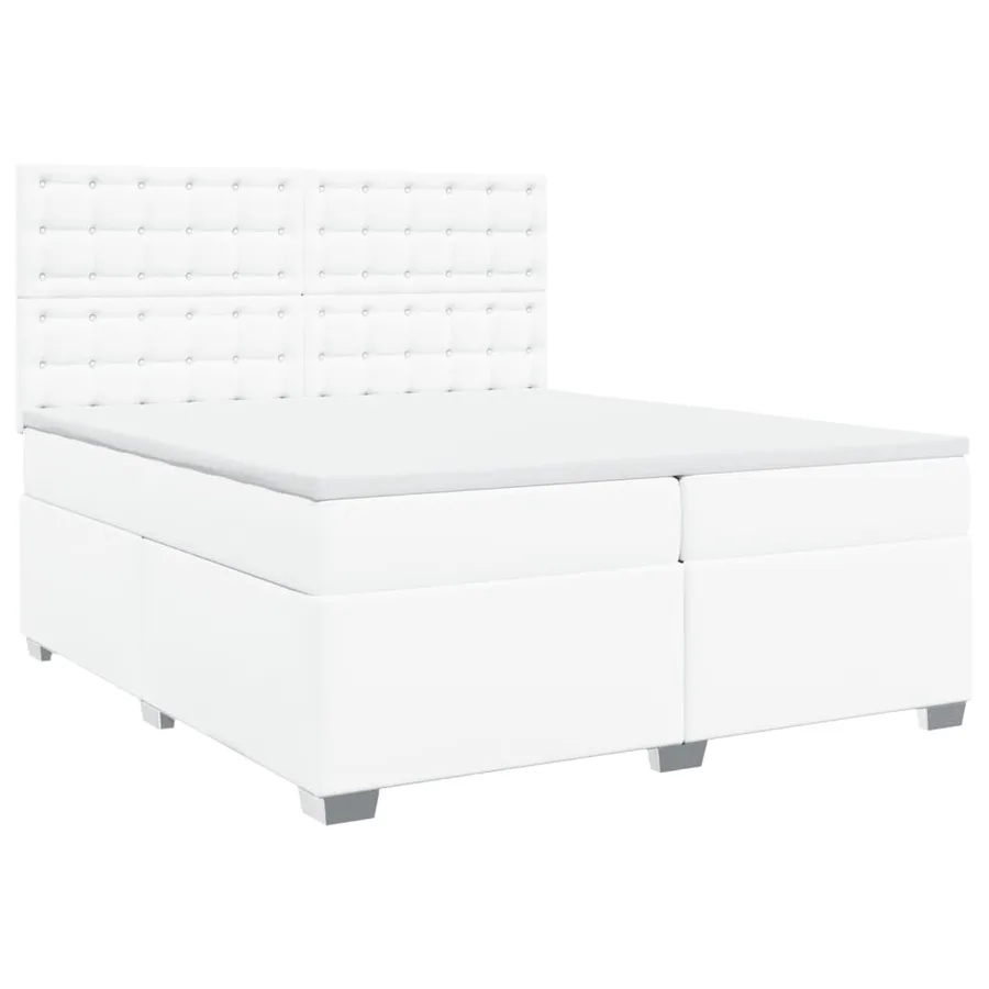 Sommier à lattes de lit avec matelas Blanc 200x200cm Similicuir - 2