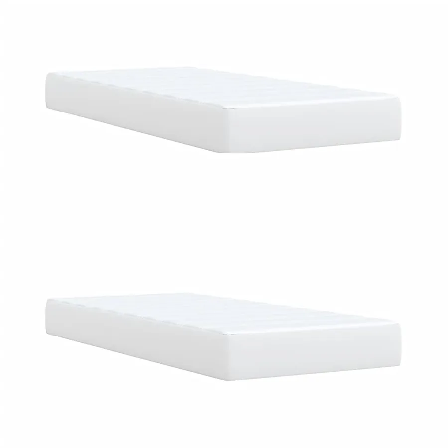 Sommier à lattes de lit avec matelas Blanc 200x200cm Similicuir - 6