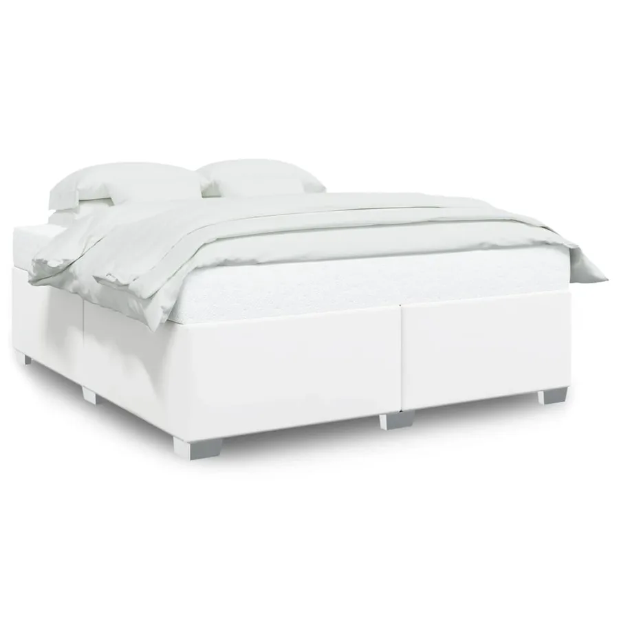 Cadre de lit sans matelas blanc 200x200 cm similicuir - 2