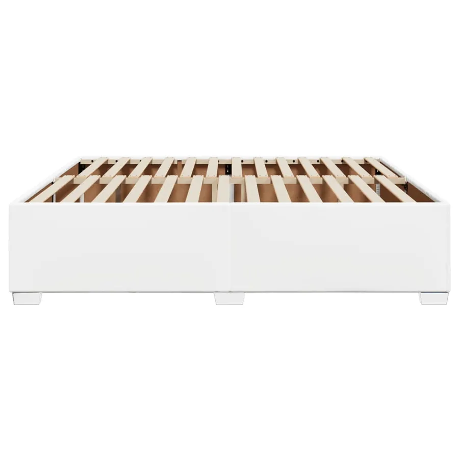 Cadre de lit sans matelas blanc 200x200 cm similicuir - 5