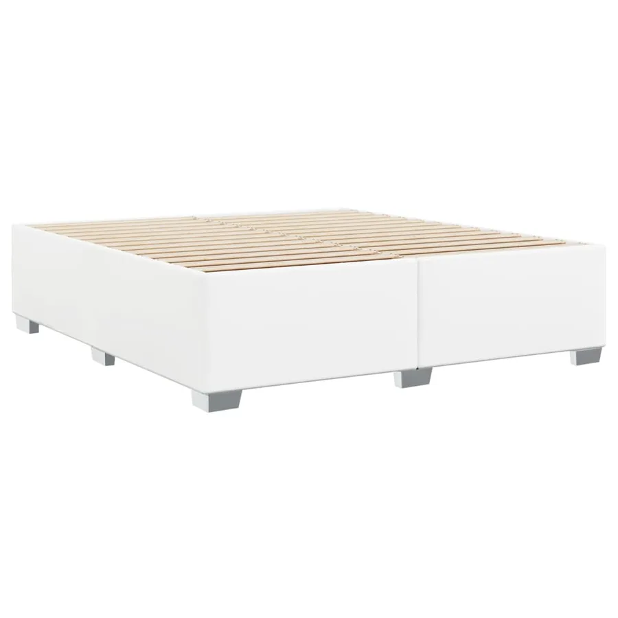 Cadre de lit sans matelas blanc 200x200 cm similicuir - 6