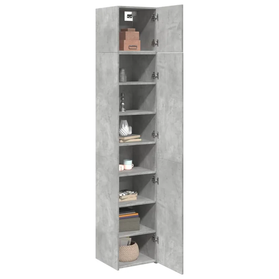 Armoire de rangement mince gris béton 40x42,5x225 cm - 3
