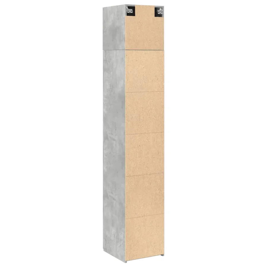 Armoire de rangement mince gris béton 40x42,5x225 cm - 8