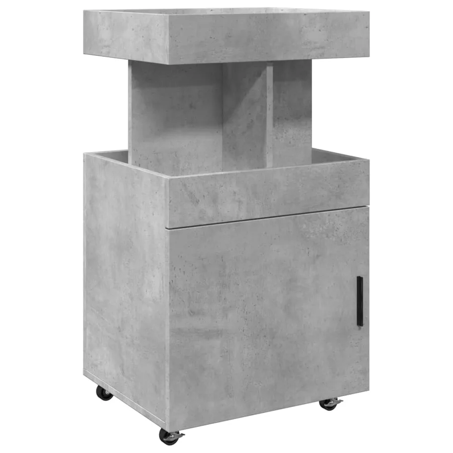 Chariot de bar gris béton 50x41x89 cm bois d'ingénierie - 2