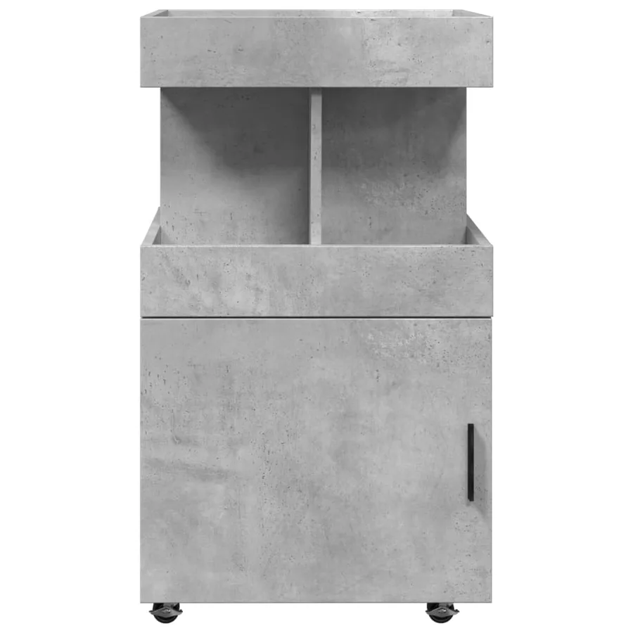 Chariot de bar gris béton 50x41x89 cm bois d'ingénierie - 4