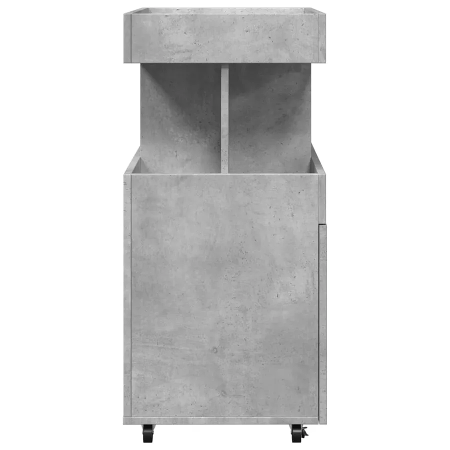 Chariot de bar gris béton 50x41x89 cm bois d'ingénierie - 5