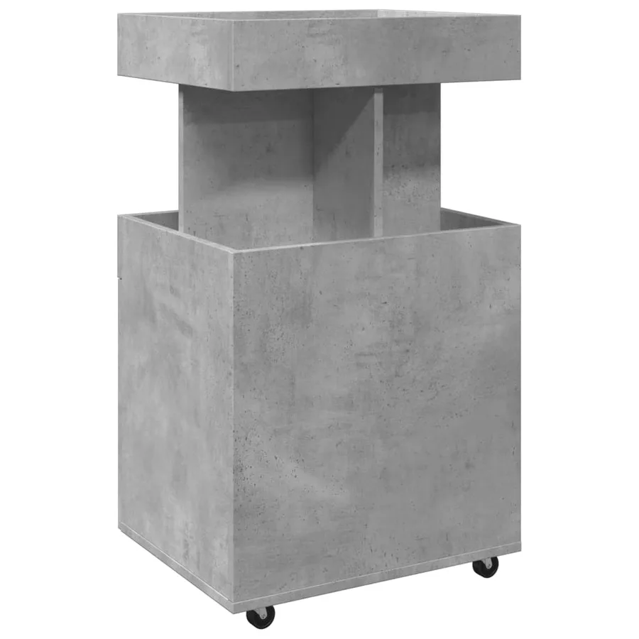 Chariot de bar gris béton 50x41x89 cm bois d'ingénierie - 6