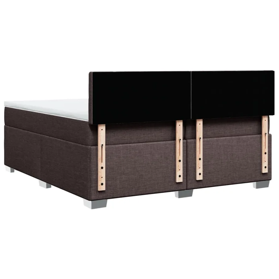 Sommier à lattes de lit avec matelas Marron foncé 200x200 cm - 10